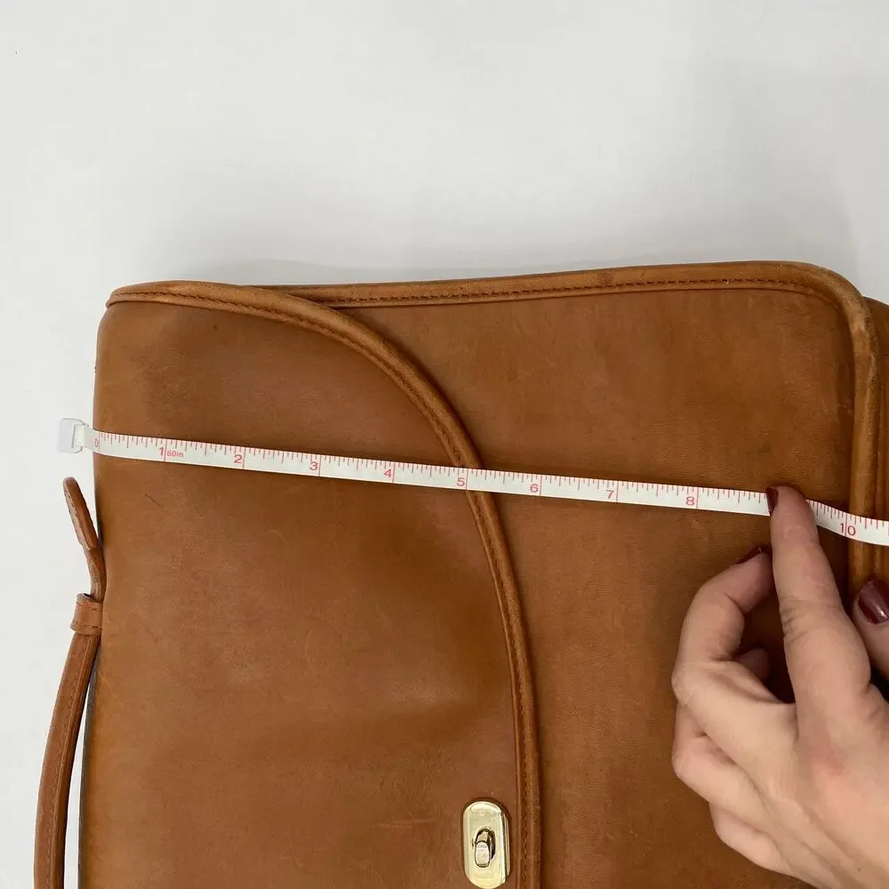 Vintage cognac leather briefcase bag